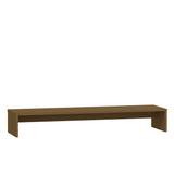 Monitor Stand Honey Brown 100x27x15 cm Solid Wood Pine - Front View