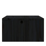 Monitor Stand Black 100x27x15 cm Solid Wood Pine - Rear View