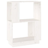 Book Cabinet/Room Divider White 51x25x70 cm Solid Wood Pine - Front View