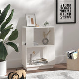 Book Cabinet/Room Divider White 51x25x70 cm Solid Wood Pine - Side View