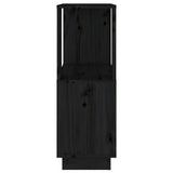 Book Cabinet/Room Divider Black 51x25x70 cm Solid Wood Pine