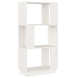 Book Cabinet/Room Divider White 51x25x101 cm Solid Wood Pine - Front View