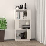 Book Cabinet/Room Divider White 51x25x101 cm Solid Wood Pine - Side View