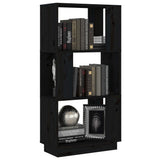 Book Cabinet/Room Divider Black 51x25x101 cm Solid Wood Pine - Top-Down View