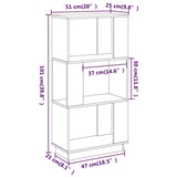 Book Cabinet/Room Divider Black 51x25x101 cm Solid Wood Pine