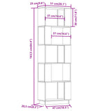 Book Cabinet/Room Divider White 51x25x163.5 cm Solid Wood Pine - Low Angle