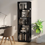 Book Cabinet/Room Divider Black 51x25x163.5 cm Solid Wood Pine - Side View