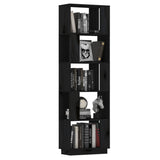 Book Cabinet/Room Divider Black 51x25x163.5 cm Solid Wood Pine - Top-Down View