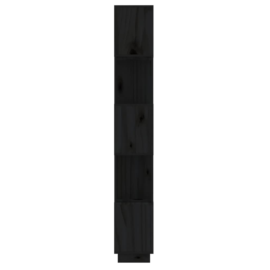 Book Cabinet/Room Divider Black 51x25x163.5 cm Solid Wood Pine