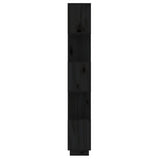 Book Cabinet/Room Divider Black 51x25x163.5 cm Solid Wood Pine - Rear View