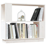 Book Cabinet/Room Divider White 80x25x70 cm Solid Wood Pine