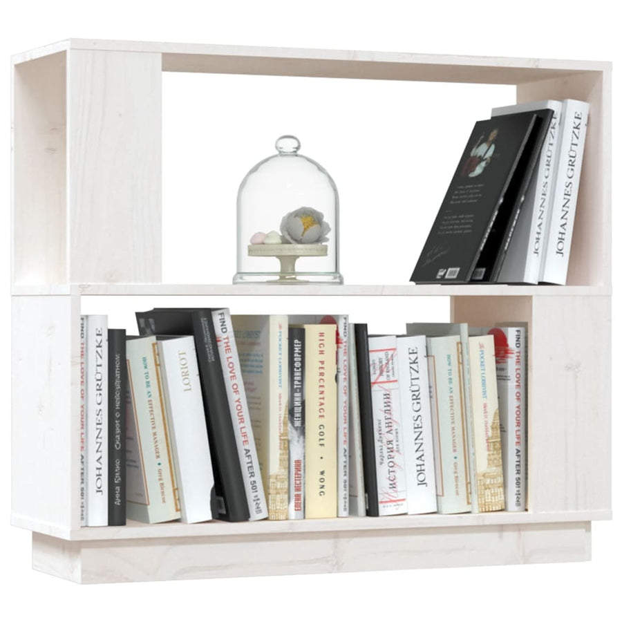 Book Cabinet/Room Divider White 80x25x70 cm Solid Wood Pine