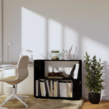 Book Cabinet/Room Divider Black 80x25x70 cm Solid Wood Pine - Side View