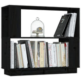 Book Cabinet/Room Divider Black 80x25x70 cm Solid Wood Pine - Top-Down View