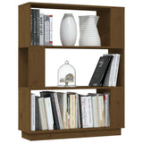 Book Cabinet/Room Divider Honey Brown 80x25x101 cm Solid Wood - Top-Down View