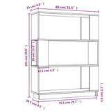 Book Cabinet/Room Divider Honey Brown 80x25x101 cm Solid Wood - Low Angle