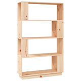 Book Cabinet/Room Divider 80x25x132 cm Solid Wood Pine - Front View