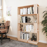 Book Cabinet/Room Divider 80x25x132 cm Solid Wood Pine - Rear View