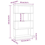 Book Cabinet/Room Divider 80x25x132 cm Solid Wood Pine - Low Angle