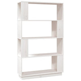 Book Cabinet/Room Divider White 80x25x132 cm Solid Wood Pine - Front View