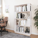 Book Cabinet/Room Divider White 80x25x132 cm Solid Wood Pine - Side View