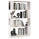 Book Cabinet/Room Divider White 80x25x132 cm Solid Wood Pine