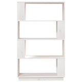 Book Cabinet/Room Divider White 80x25x132 cm Solid Wood Pine - 45-Degree Angle