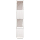 Book Cabinet/Room Divider White 80x25x132 cm Solid Wood Pine - Rear View