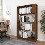 Book Cabinet/Room Divider Honey Brown 80x25x132 cm Solid Wood - Side View