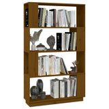 Book Cabinet/Room Divider Honey Brown 80x25x132 cm Solid Wood - Top-Down View