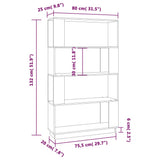Book Cabinet/Room Divider Honey Brown 80x25x132 cm Solid Wood - Low Angle