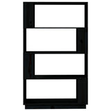 Book Cabinet/Room Divider Black 80x25x132 cm Solid Wood Pine