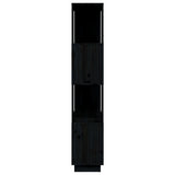 Book Cabinet/Room Divider Black 80x25x132 cm Solid Wood Pine