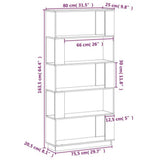 Book Cabinet/Room Divider 80x25x163.5 cm Solid Wood Pine - Low Angle