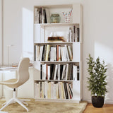 Book Cabinet/Room Divider White 80x25x163.5 cm Solid Wood Pine - Rear View