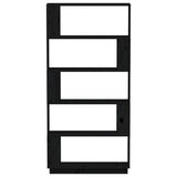 Book Cabinet/Room Divider Black 80x25x163.5 cm Solid Wood Pine - Side View