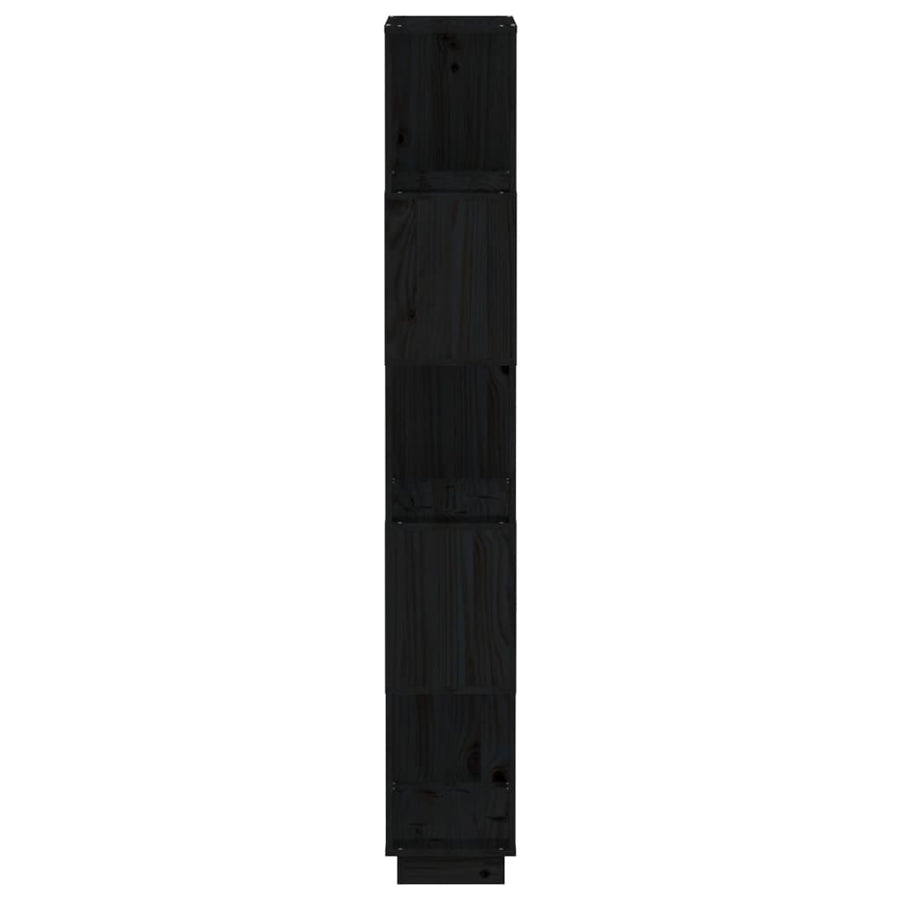 Book Cabinet/Room Divider Black 80x25x163.5 cm Solid Wood Pine