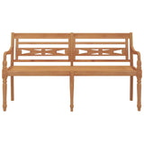 Batavia Bench 150 cm Solid Wood Teak - Side View