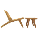 Garden Chair with Footrest Solid Wood Teak - Top-Down View