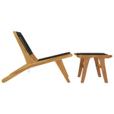 Garden Chair with Footrest Solid Wood Teak and Polyester - Top-Down View