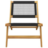 Garden Chair with Footrest Solid Wood Teak and Polyester