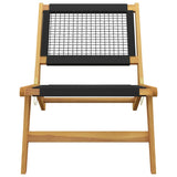 Garden Chair with Footrest Solid Wood Teak and Polyester - Close-Up Angle