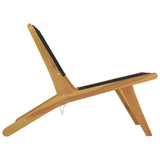Garden Chair with Footrest Solid Wood Teak and Polyester - Low Angle