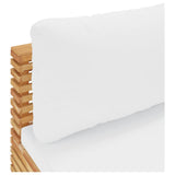 Garden Middle Sofa with Cream Cushions Solid Wood Teak - 45-Degree Angle