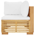 Garden Corner Sofa with Cream Cushions Solid Wood Teak