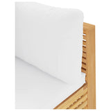 Garden Corner Sofa with Cream Cushions Solid Wood Teak - 45-Degree Angle