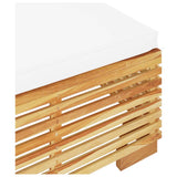 Garden Footrest with Cream Cushion Solid Wood Teak - 45-Degree Angle