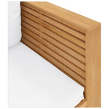 Garden Sofa Chair with Cream Cushions Solid Wood Teak - 45-Degree Angle