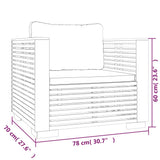 Garden Sofa Chair with Cream Cushions Solid Wood Teak - Close-Up Angle