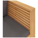 Garden Sofa Chair with Dark Grey Cushions Solid Wood Teak - 45-Degree Angle
